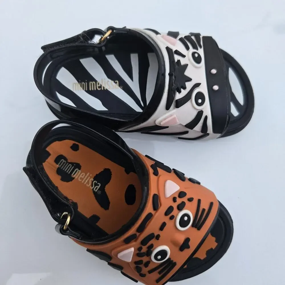 Mini‎ Melissa Zoo Animal Sandal Tiger Zebra Size 6 Toddler